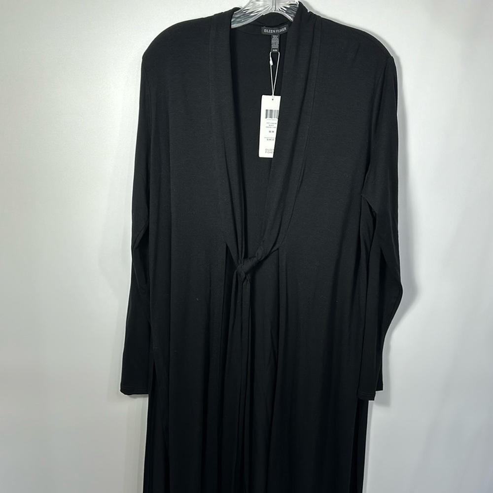 Eileen Fisher Black Kimono Cardigan find tinsel jersey size medium.NWT